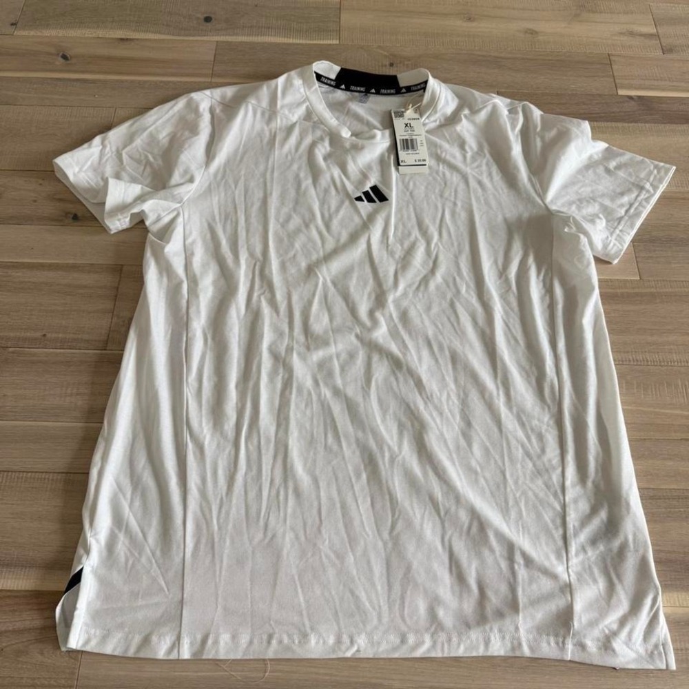 NWT Adidas white training tee Size XL #athleticwear #fitness